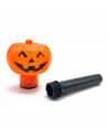 Tradineur - Antorcha de calabaza a pilas - Fabricado en plástico - Decoración para Halloween - Iluminación suave y homogénea.