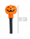 Tradineur - Antorcha de calabaza a pilas - Fabricado en plástico - Decoración para Halloween - Iluminación suave y homogénea.