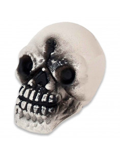 Tradineur - Calavera para Halloween - Fabricado en plástico - Adorno para decoración - 15 x 9,5 x 10 cm - Color Marfil 