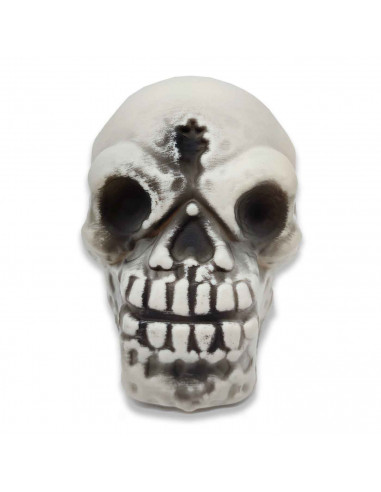 Tradineur - Calavera para Halloween - Fabricado en plástico - Adorno para decoración - 15 x 9,5 x 10 cm - Color Marfil 