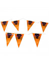 Tradineur - Banderitas para Halloween - Fabricado en plástico - Adorno para decoración - 3 Metros - Color Negro y Naranja