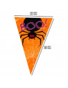 Tradineur - Banderitas para Halloween - Fabricado en plástico - Adorno para decoración - 3 Metros - Color Negro y Naranja