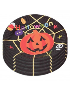 Tradineur - Set de platos de cartón desechables para Halloween - Ideal para compartir en halloween con amigos o familiares - 10