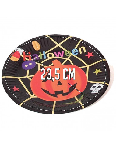 Tradineur - Set de platos de cartón desechables para Halloween - Ideal para compartir en halloween con amigos o familiares - 10
