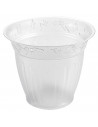Tradineur - Maceta de plástico transparente - Macetero, tiesto para plantas, flores, balcón, terraza, hogar - Ø 16,1 x 13,7 cm