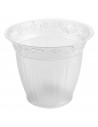 Tradineur - Maceta de plástico transparente - Macetero, tiesto para plantas, flores, balcón, terraza, hogar - Ø 21,1 x 17.2 cm