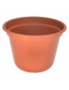 Tradineur - Maceta de plástico - Diseño de rayas - Macetero, tiesto para plantas, flores, balcón, terraza, hogar - Ø 23 x 16,5 c