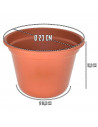 Tradineur - Maceta de plástico - Diseño de rayas - Macetero, tiesto para plantas, flores, balcón, terraza, hogar - Ø 23 x 16,5 c