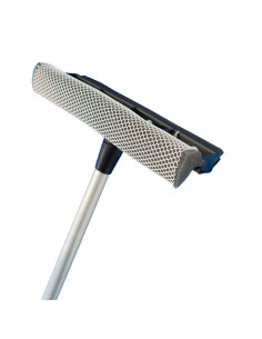 Tradineur - Limpiacristales telescópico con mango extensible -  Fabricado en acero y plástico - Desde 59 cm hasta 96 cm