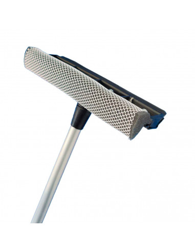 Tradineur - Limpiacristales telescópico con mango extensible -  Fabricado en acero y plástico - Desde 59 cm hasta 96 cm