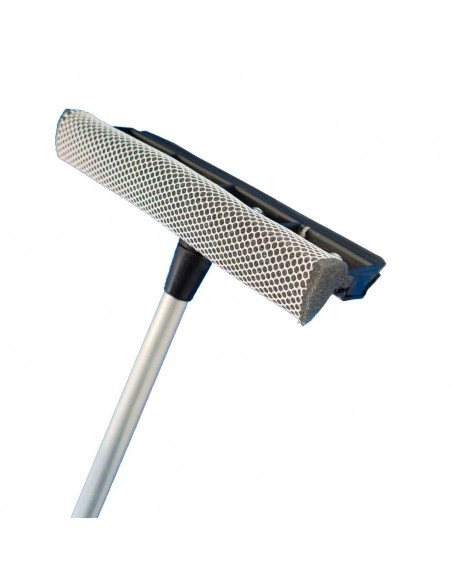 Tradineur - Limpiacristales telescópico con mango extensible -  Fabricado en acero y plástico - Desde 59 cm hasta 96 cm