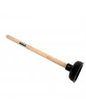 Tradineur - Desatascador para baño - Fabricado en madera y goma - Ideal para bañeras y váteres - Longitud de 47 cm