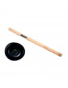 Tradineur - Desatascador para baño - Fabricado en madera y goma - Ideal para bañeras y váteres - Longitud de 47 cm