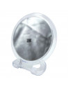 Tradineur - Espejo redondo de doble cara - Soporte de mano profesional con mango plegable - diámetro de 16 cm - Transparente