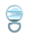 Tradineur - Espejo redondo de doble cara - Soporte de mano profesional con mango plegable - diámetro de 16 cm - Transparente