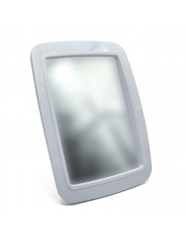 Tradineur - Espejo rectangular - Fabricado en plástico - Incluye soporte para mantenerlo en pie - 19,1 x 13,9 cm - color blanco