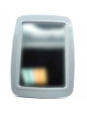 Tradineur - Espejo rectangular - Fabricado en plástico - Incluye soporte para mantenerlo en pie - 19,1 x 13,9 cm - color blanco
