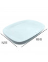 Tradineur - Fuente rectangular "Parma" - Fabricado en vidrio opal - apto para lavavajillas. - 2 x 33,2 x 24,5 cm - Color Blanco
