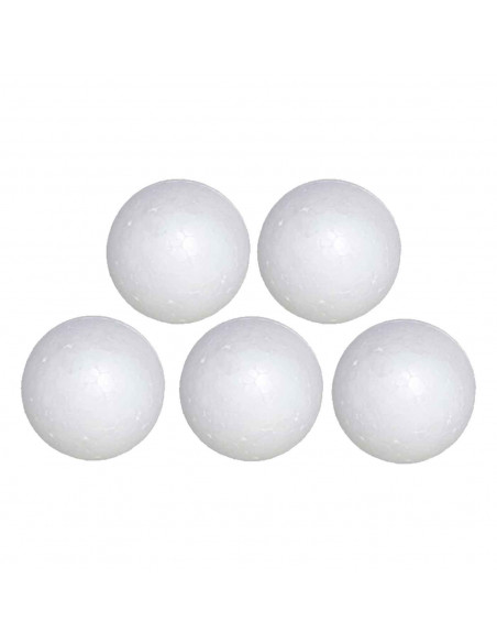 Tradineur - Pack de 5 bolas poliestireno - Técnica de lentejuelas, técnica de servilletas, fieltro, manualidades, decoración - c