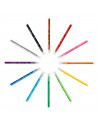 Tradineur - Caja de rotuladores de colores - 12 Colores llamativos - Rotuladores con base de agua - Punta fina y precisa - Limpi