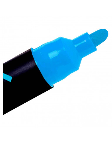 Tradineur - Marcador de tiza líquida para pizarra - Borrable - punta reversible (redonda y biselada) - Ideal para diseño comerci