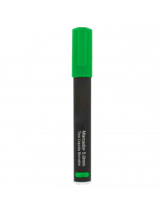Tradineur - Marcador de tiza liquida color verde borrable con punta reversible (redonda y biselada) - Ideal para diseño comercia
