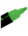 Tradineur - Marcador de tiza liquida color verde borrable con punta reversible (redonda y biselada) - Ideal para diseño comercia