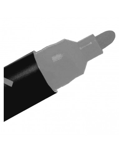 Tradineur - Marcador de tiza liquida color plata borrable con punta reversible (redonda y biselada) - Ideal para diseño comercia