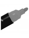 Tradineur - Marcador de tiza liquida color plata borrable con punta reversible (redonda y biselada) - Ideal para diseño comercia