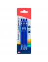 Tradineur - Set de 3 bolígrafos retráctiles - Fabricado en plástico PVC - Tinta semi gel - Punta de 1mm - Color azul.
