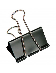 Tradineur - Pinzas abatibles para oficina - Fabricado en plástico y metal - Pinzas para papel grande - 8 Unidades - 25 mm