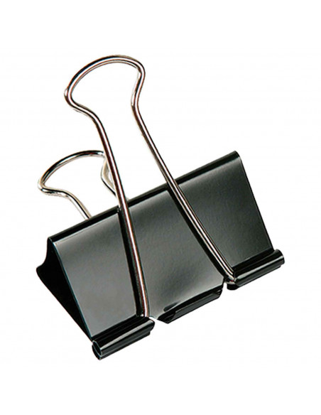Tradineur - Pinzas abatibles para oficina - Fabricado en plástico y metal - Pinzas para papel grande - 8 Unidades - 25 mm
