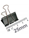 Tradineur - Pinzas abatibles para oficina - Fabricado en plástico y metal - Pinzas para papel grande - 8 Unidades - 25 mm