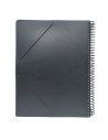 Tradineur - Carpeta con 50 fundas - Encuadernación en espiral - Tamaño A4 - Incluye bolsillo, Goma elástica de cierre - 31 x 26