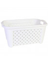Cesta para la ropa rectangular "arianna", de color blanco, de 58 x 38 x 26 cm cm con capacidad de 35 litros. Cesto de plástico p