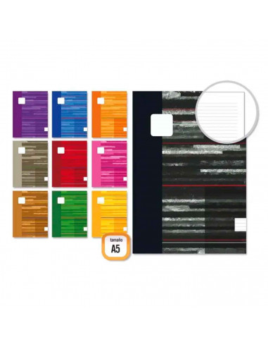 Tradineur - Pack de 4 libretas rayadas - Formato A5 - 48 páginas (90 gr) - Cuaderno a rayas grapado - Tapa blanda - 21,2 x 15 cm