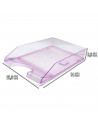 Tradineur - Pack de 3 bandejas de oficina translúcidas - Fabricado en plástico - Para oficinas, trabajo, estudio, habitación, ho