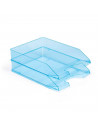 Tradineur - Pack de 3 bandejas de oficina translúcidas - Fabricado en plástico - Para oficinas, trabajo, estudio, habitación, ho