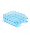 Tradineur - Pack de 3 bandejas de oficina translúcidas - Fabricado en plástico - Para oficinas, trabajo, estudio, habitación, ho