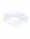 Tradineur - Pack de 3 bandejas de oficina translúcidas - Fabricado en plástico - Para oficinas, trabajo, estudio, habitación, ho