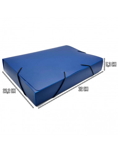 Tradineur - Pack de 2 carpetas para proyectos - Fabricado en plástico rígido - 5 cm de grosor - Color surtido - 32 x 23,2 x 5,3