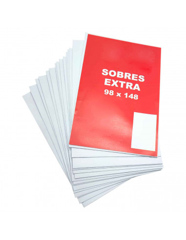 Tradineur - Pack de 60 sobres de color blanco especiales para tarjetas de visita, felicitaciones.... Medidas de 9,8 x 14,8 cm co
