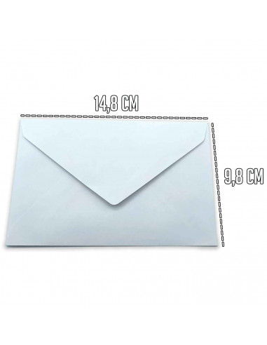 Tradineur - Pack de 60 sobres de color blanco especiales para tarjetas de visita, felicitaciones.... Medidas de 9,8 x 14,8 cm co