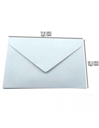 Pack de 80 sobres de color blanco especiales para tarjetas con medidas de 70 x 110 con. Medias de 70 x 110 con cierre de humedec
