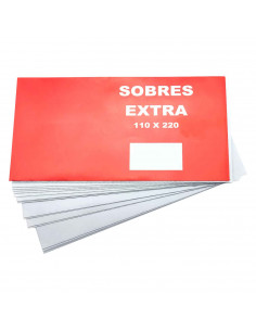Tradineur - Pack de 80 sobres tipo carta, de color blanco. Medidas de 11 x 22 cm con cierre desilicona autoadhesiva. 3 x 20 mini