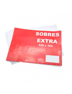 Tradineur - Pack de 20 sobres tipo A4, de color blanco. Medidas de 22,9 x 32,4 cm con cierre desilicona autoadhesiva. 4 x 10 min