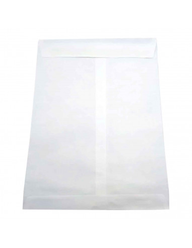 Tradineur - Pack de 20 sobres tipo A4, de color blanco. Medidas de 22,9 x 32,4 cm con cierre desilicona autoadhesiva. 4 x 10 min