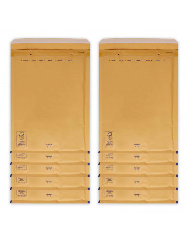 Tradineur - Pack de 10 sobres acorchados de burbujas - Fabricados en papel - Ideal para sus envíos con total seguridad - 27,5 x