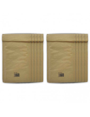 Tradineur - Pack de 10 sobres acorchados de burbujas - Fabricados en papel - Ideal para sus envíos con total seguridad - 21,5 x
