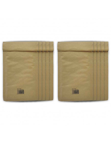 Tradineur - Pack de 10 sobres acorchados de burbujas - Fabricados en papel - Ideal para sus envíos con total seguridad - 21,5 x
